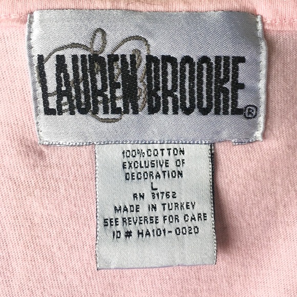 Vintage 90s Floral Embroidered Crop Top Tee L - Picture 7 of 7